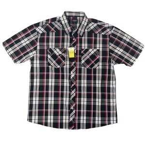 GIOBERTI Button Up Shirt Mens 2XL Plaid Black Red White‎ Grunge Dadcore Classic